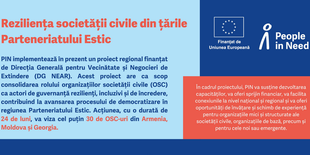 Apel pentru depunerea dosarelor în cadrul proiectului „Reziliența societății civile din țările Parteneriatului Estic”
